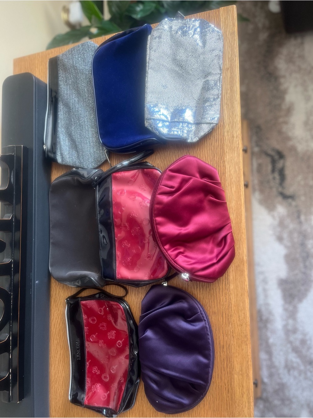 Lancome Cosmetic Bag Set in Silver, Navy, Black, Pink, Purple, Magenta